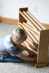 Wooden Ball Roller Racetrack Toy, Amish-Made, with 8 Wooden Balls - BIG FRENCHIES