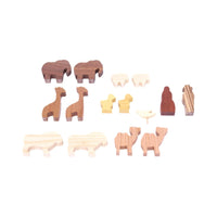 Noah's Ark Wooden Playset with 13 Animals, Removable Roof and Ramp - BIG FRENCHIES