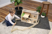 Large A-Frame Barn Toy with Hay Loft, Realistic Wooden Toy Barn - BIG FRENCHIES