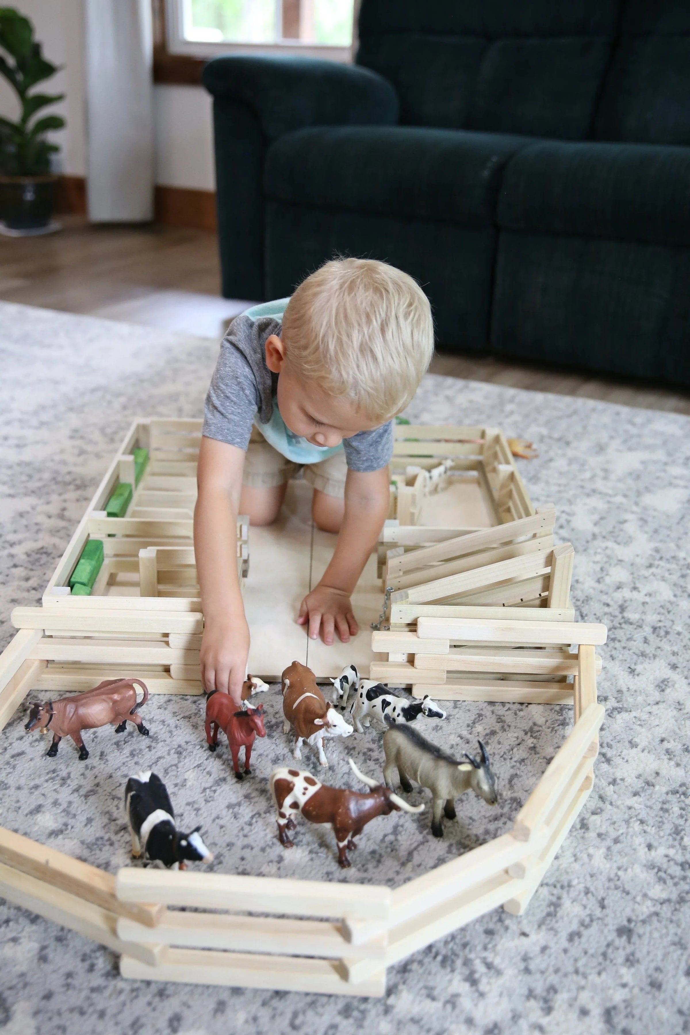 Wooden Folding Corral Fence Toy, 68" Long, Amish-Made Quality - BIG FRENCHIES
