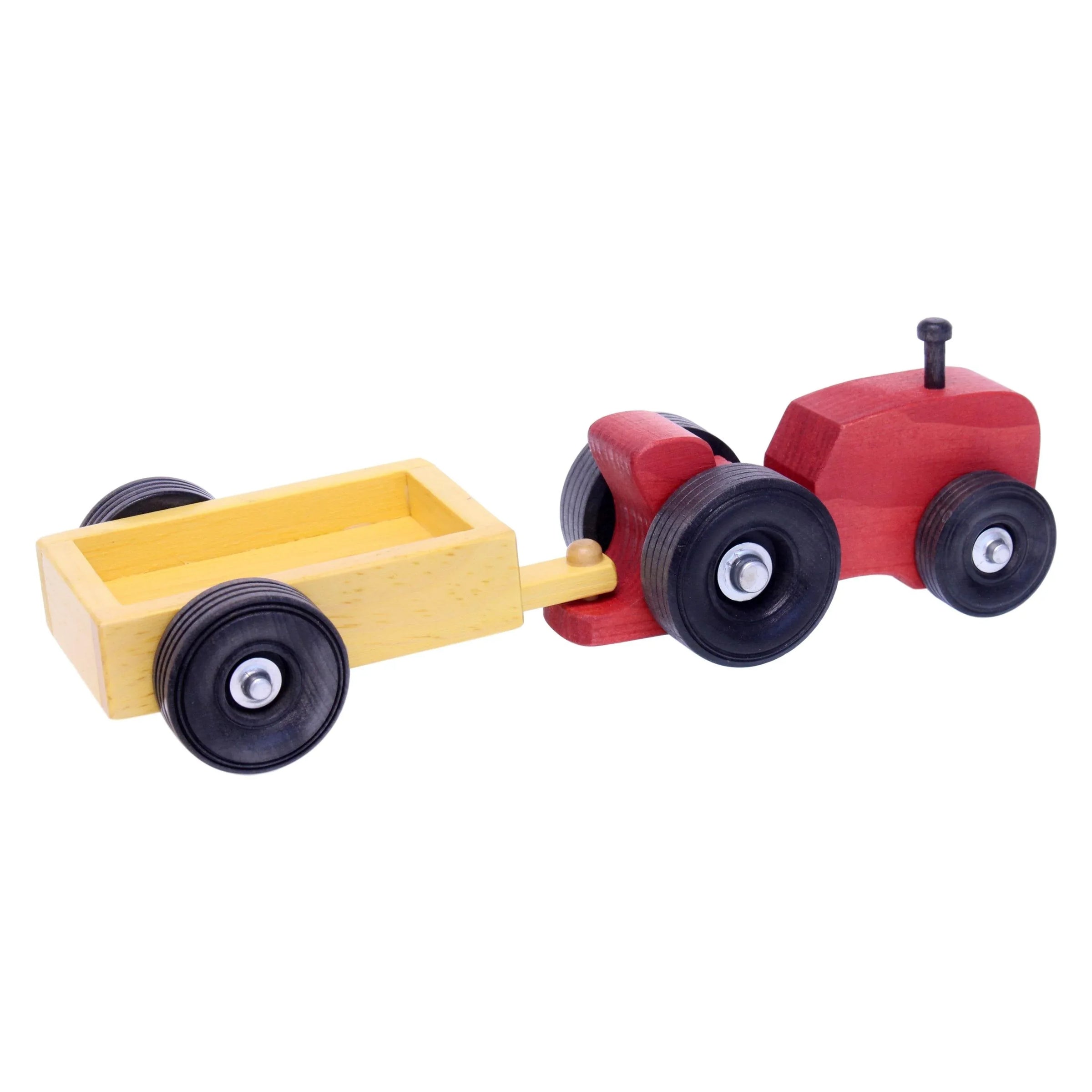 Amish-Made Wooden Small Toy Tractor and Wagon Set - BIG FRENCHIES