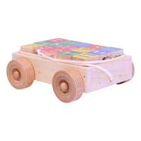Amish-Made Wooden ABC Block Toddler Pull-String Wagon Toy - BIG FRENCHIES
