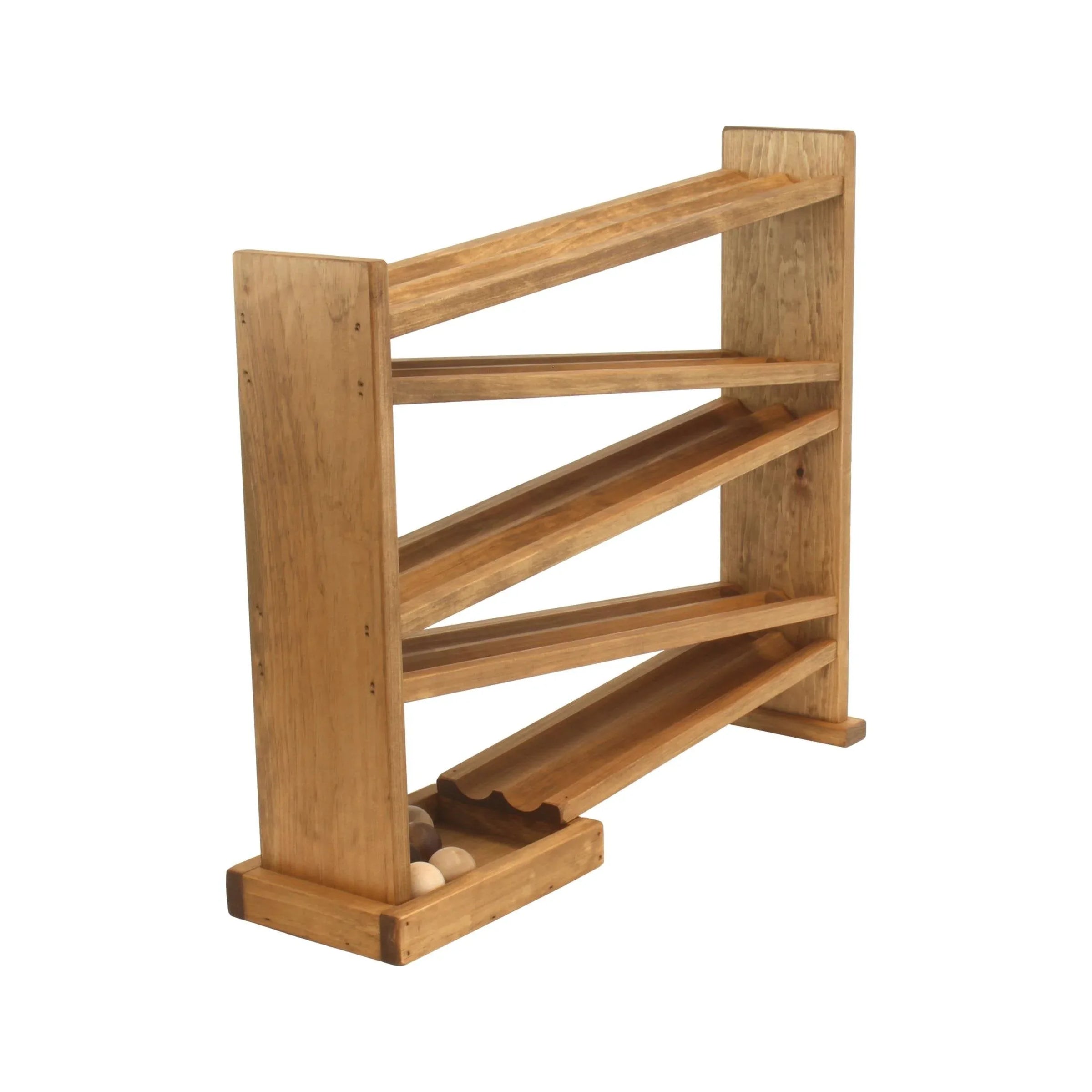 Wooden Ball Roller Racetrack Toy, Amish-Made, with 8 Wooden Balls - BIG FRENCHIES