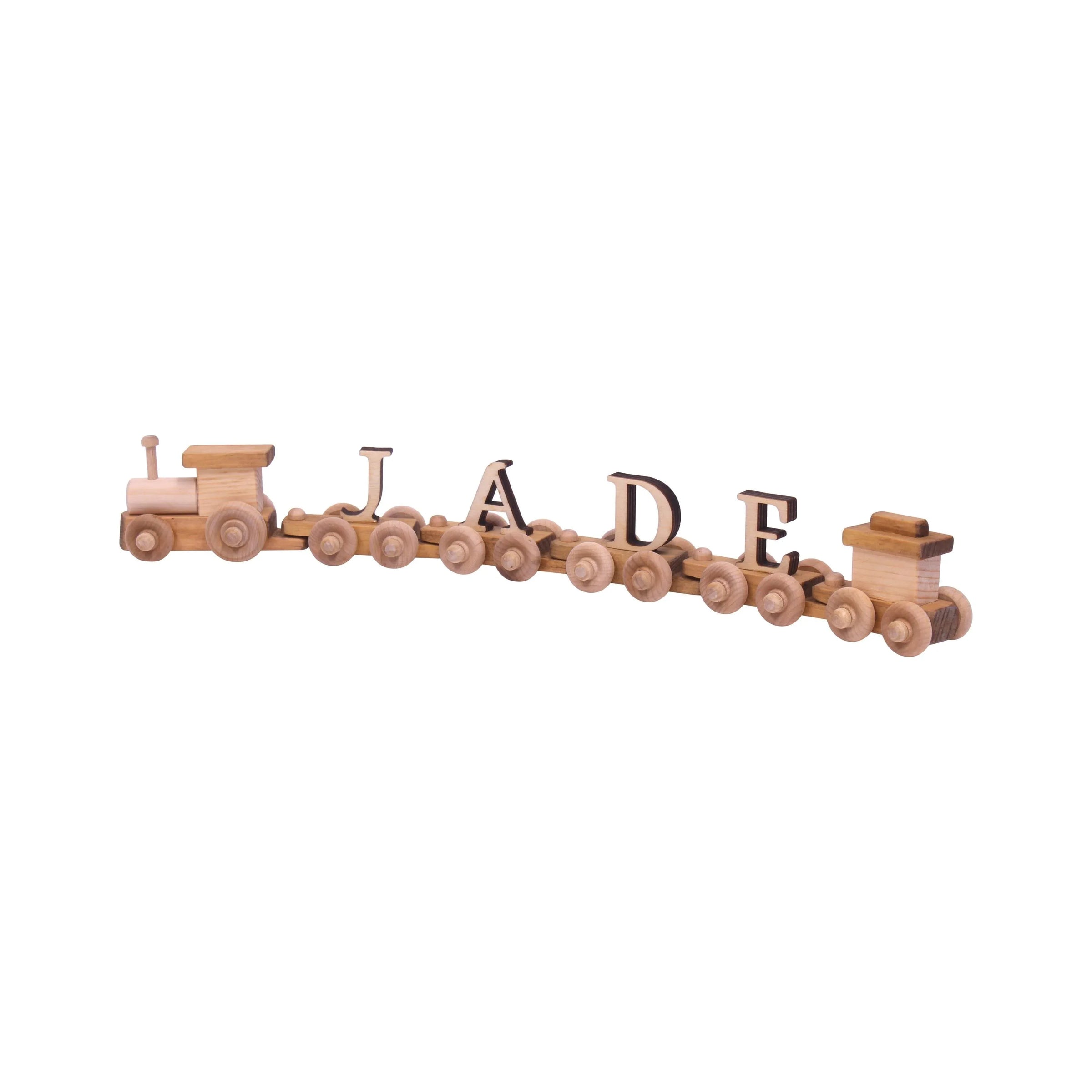 AmishToyBox.com Wooden Name Train Toy, Custom ABC Letter Train, Amish-Made - BIG FRENCHIES