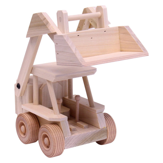 Wooden Skid Loader Toy, Skid Steer with Movable Bucket - BIG FRENCHIES