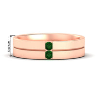 Mens 2 Stone Band