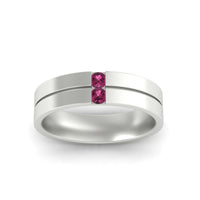 Mens 2 Stone Band