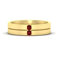 Mens 2 Stone Band