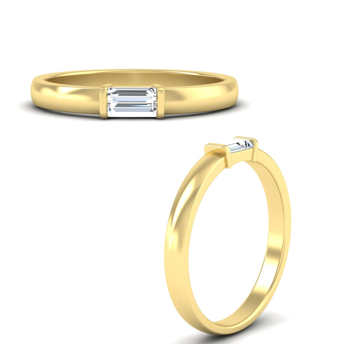 Mens Baguette Diamond Engagement Ring
