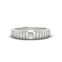 Mens Bezel Set Modern Wedding Ring