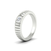 Mens Bezel Set Modern Wedding Ring