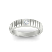 Mens Bezel Set Modern Wedding Ring