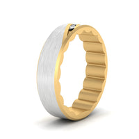 Brush Finish 2 Tone Promise Ring