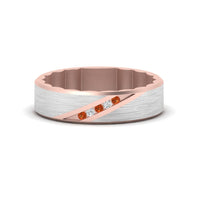 Brush Finish 2 Tone Promise Ring
