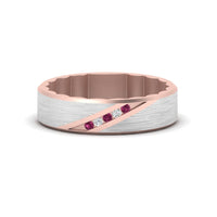 Brush Finish 2 Tone Promise Ring