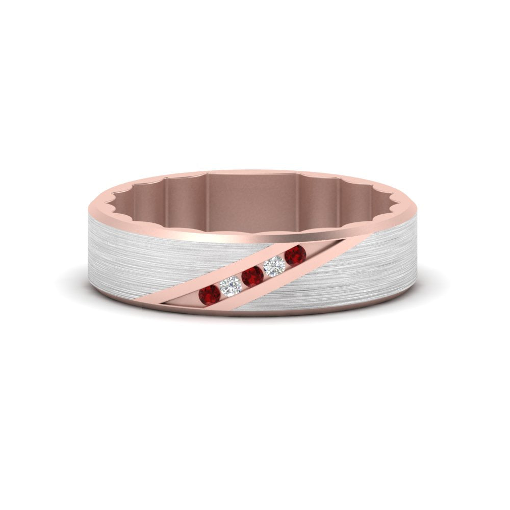 Brush Finish 2 Tone Promise Ring