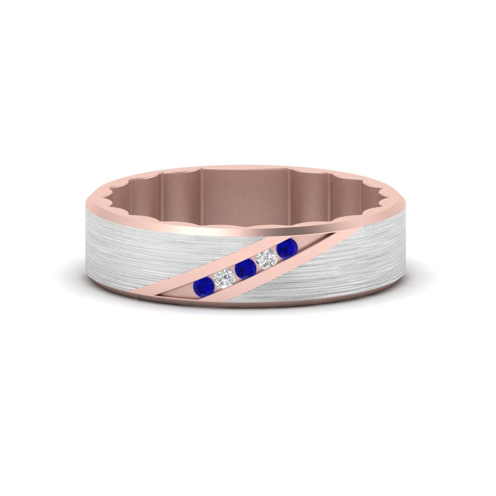 Brush Finish 2 Tone Promise Ring