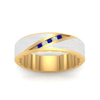 Brush Finish 2 Tone Promise Ring
