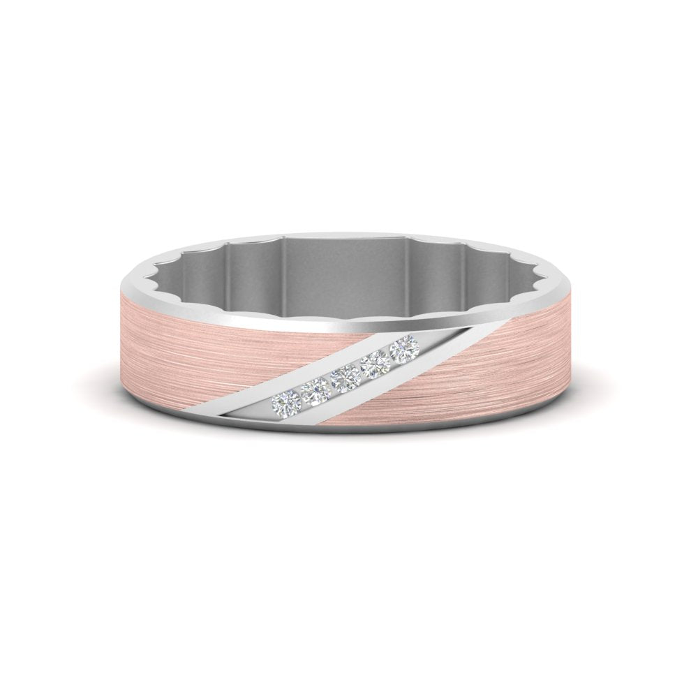 Brush Finish 2 Tone Promise Ring