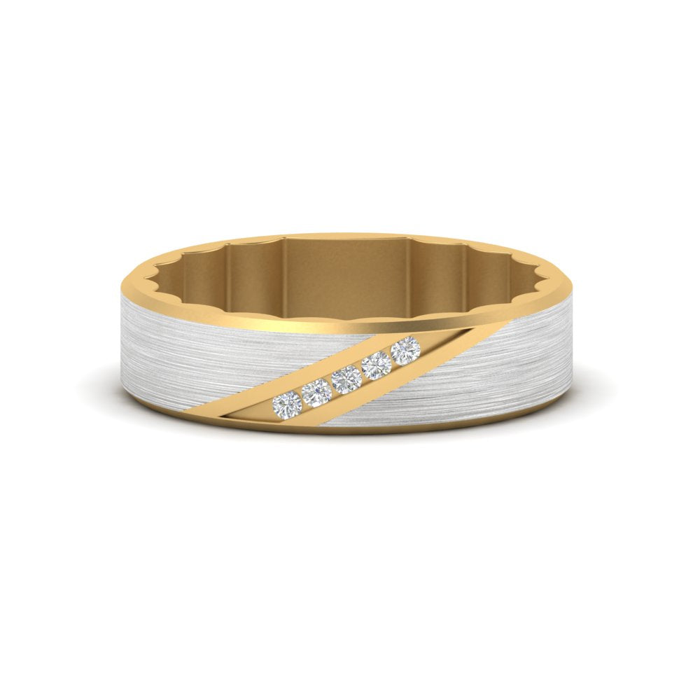 Brush Finish 2 Tone Promise Ring