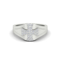 Mens Cross Gemstone Engagement Ring
