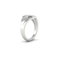 Mens Cross Gemstone Engagement Ring