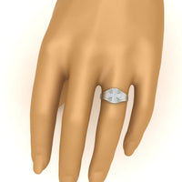 Mens Cross Gemstone Engagement Ring