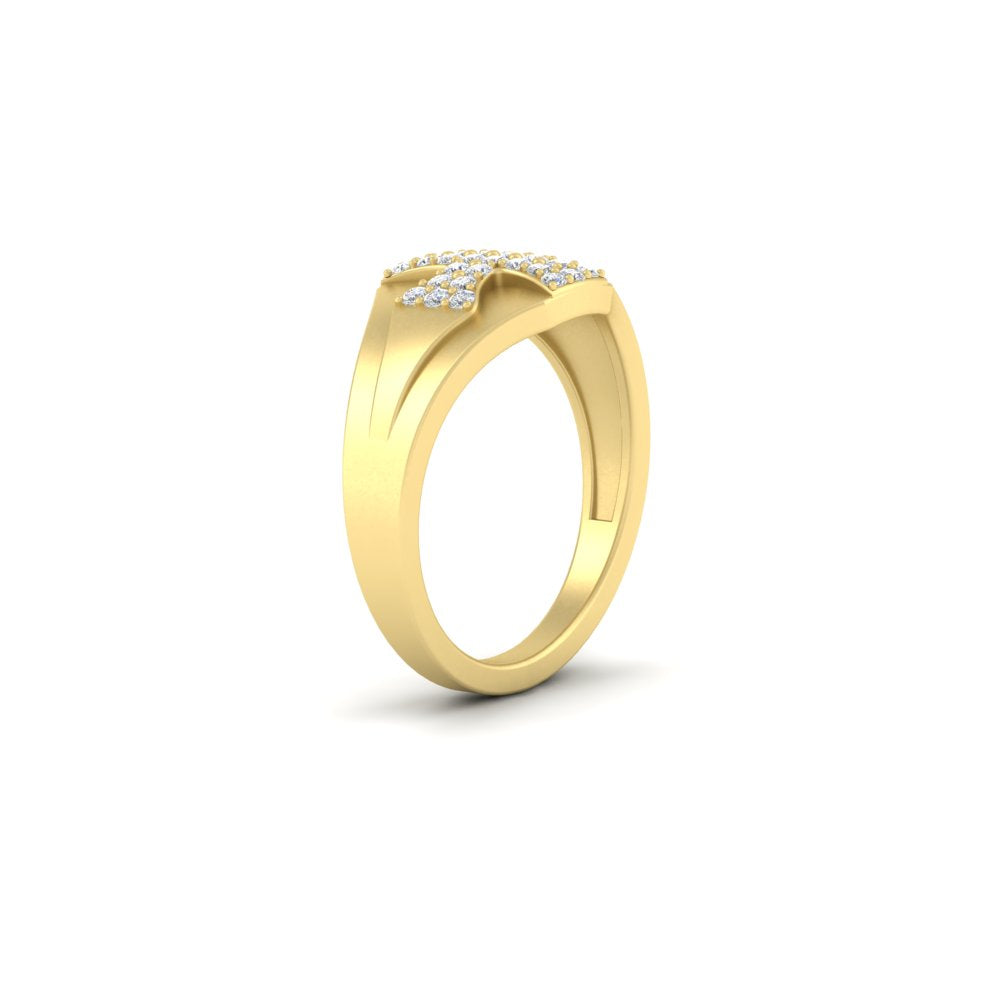 Mens Cross Gemstone Engagement Ring