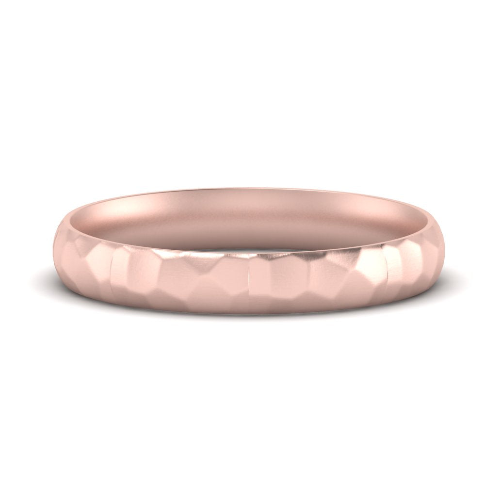 5 mm Mens Hammered Comfort Fit Wedding Band