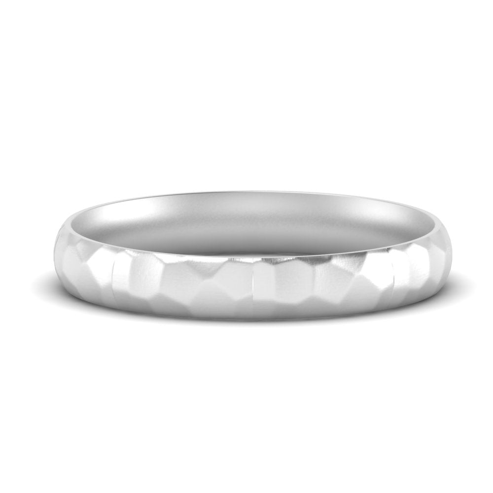 5 mm Mens Hammered Comfort Fit Wedding Band