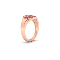 Mens Cross Gemstone Engagement Ring