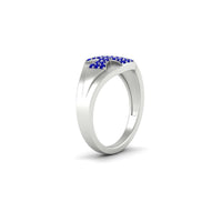Mens Cross Gemstone Engagement Ring