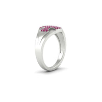 Mens Cross Gemstone Engagement Ring