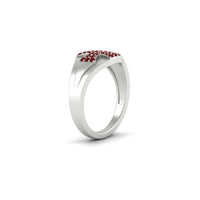Mens Cross Gemstone Engagement Ring