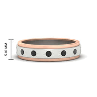 Mens Two Tone Bezel Stone Wedding Ring