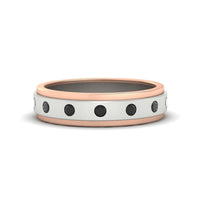 Mens Two Tone Bezel Stone Wedding Ring