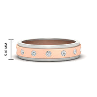 Mens Two Tone Bezel Stone Wedding Ring