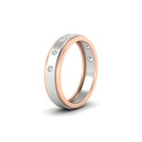 Mens Two Tone Bezel Stone Wedding Ring