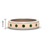 Mens Two Tone Bezel Stone Wedding Ring