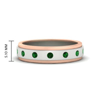 Mens Two Tone Bezel Stone Wedding Ring