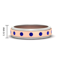 Mens Two Tone Bezel Stone Wedding Ring