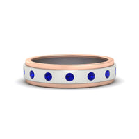 Mens Two Tone Bezel Stone Wedding Ring