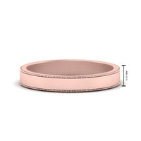 Flat Milgrain Mens Wedding Band