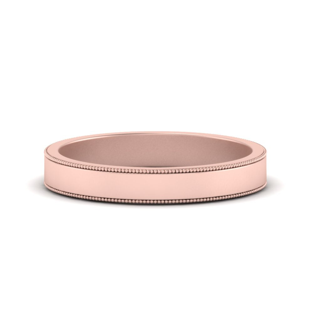Flat Milgrain Mens Wedding Band