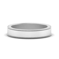 Flat Milgrain Mens Wedding Band