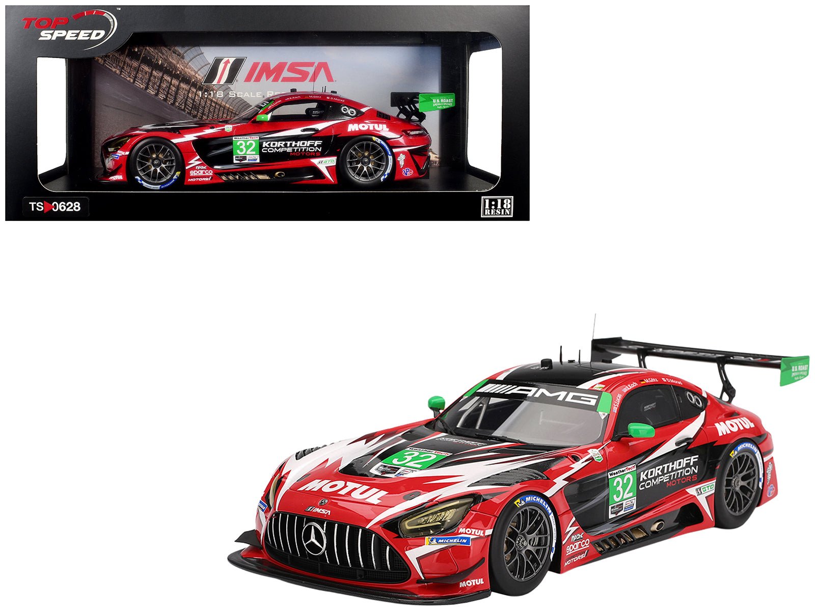 Mercedes-AMG GT3 EVO #32 Maximilian Gotz - Kenton Koch - Seth Lucas - Daniel Morad "Korthoff Competition Motors" IMSA "24 Hours of Daytona" (2025) 1/18 Model Car by Top Speed  free shipping USA
