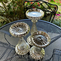 Mercury Glass Pillar Candle Holder Set of 3 - BIG FRENCHIES