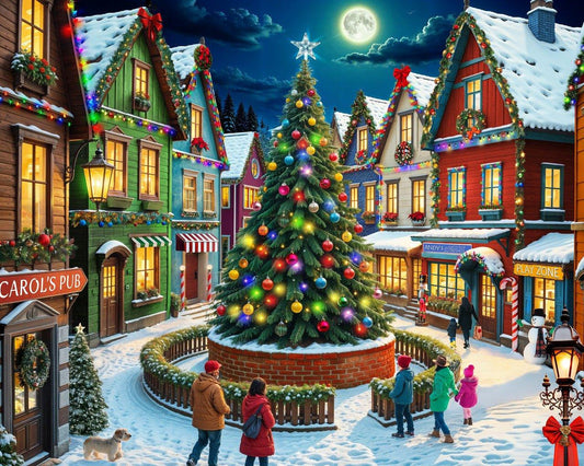 Merry Town Square 1000 Piece Jigsaw Puzzle | Springbok Puzzles - BIG FRENCHIES
