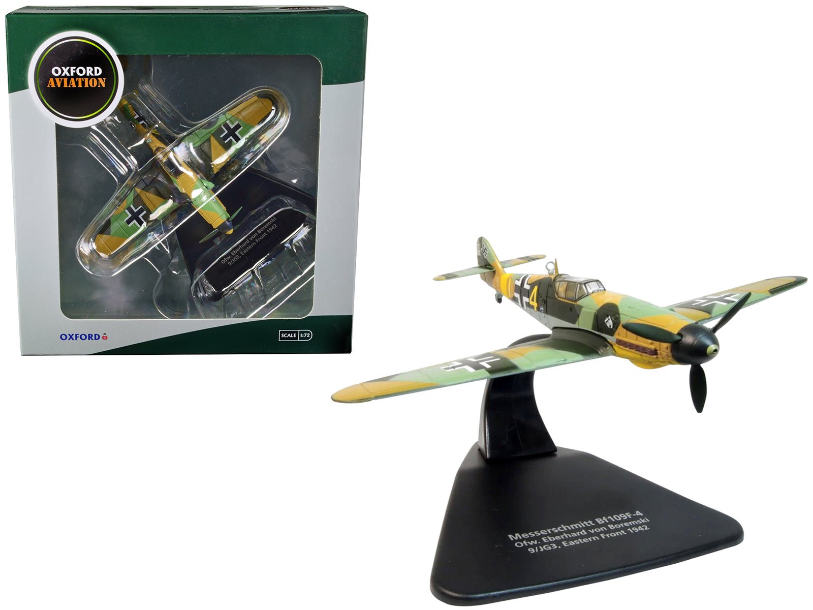 Messerschmitt Bf 109F-4 Fighter Plane "Ofw. Eberhard von Boremski 9/JG3 Eastern Front" (1942) "Oxford Aviation" Series 1/72 Diecast Model Airplane by Oxford Diecast  free shipping USA