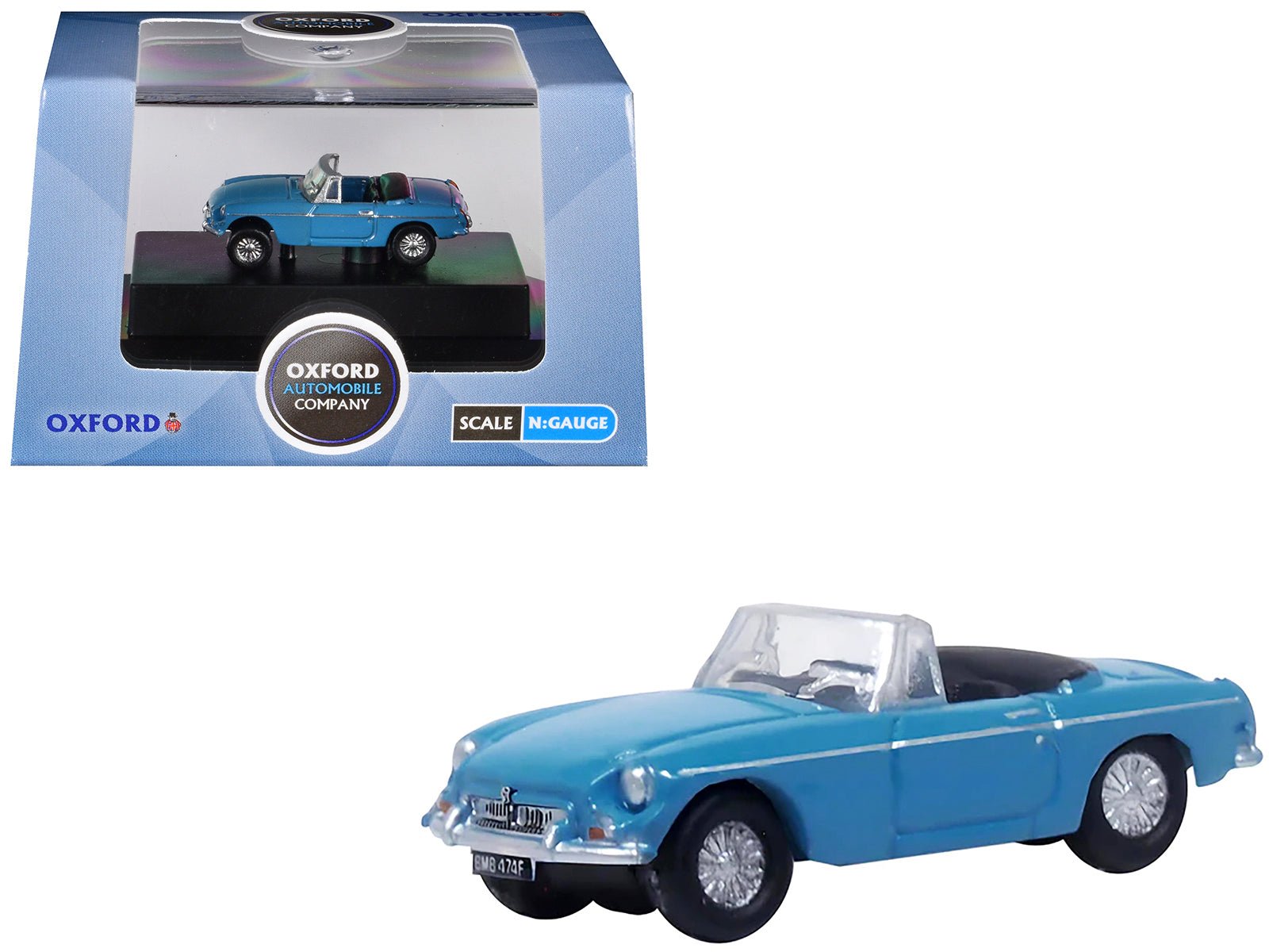 MG MGB Roadster RHD (Right Hand Drive) Iris Blue 1/148 (N) Scale Diecast Model Car by Oxford Diecast  free shipping USA